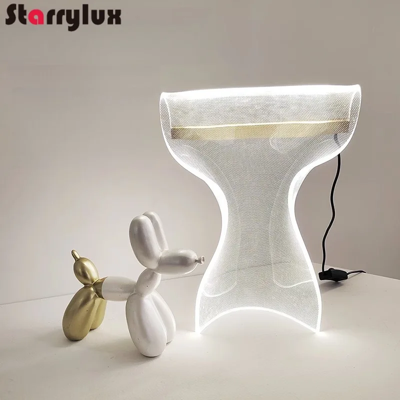 

Postmodern Minimalist Acrylic LED Table Lamp Living Room Bedroom Design Study Desk light