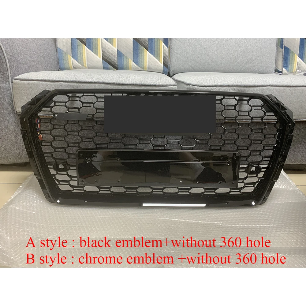 Vorne Sport Hex Mesh Honeycomb Hood Grill Glanz Schwarz Für Audi A4/S4 RS4 Stil B9 2017-2019 auto Zubehör