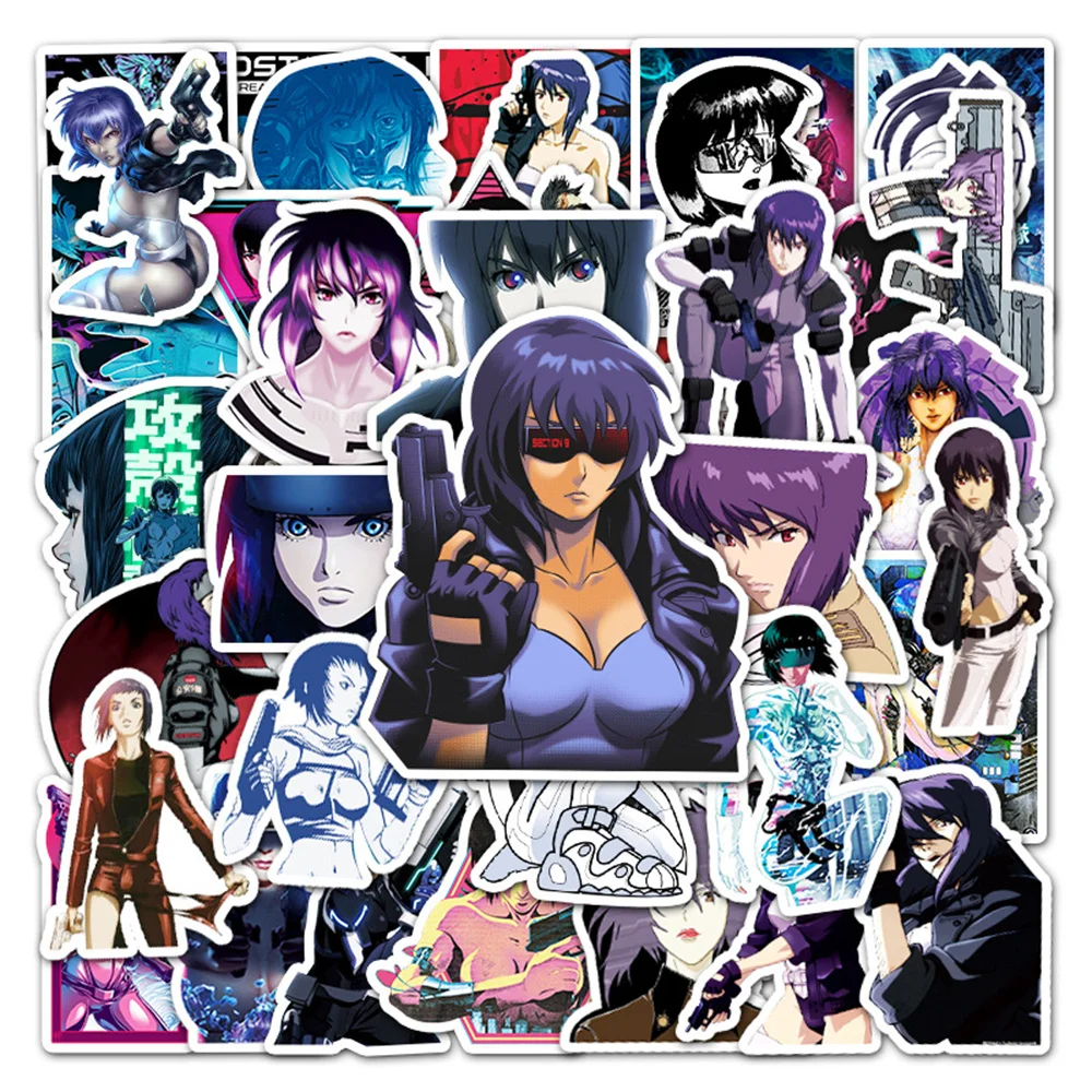 10/30/50pcs Classic Japan Anime Ghost In The Shell Kusanagi Motoko Sticker For Luggage Laptop Ipad Skateboard Sticker Wholesale