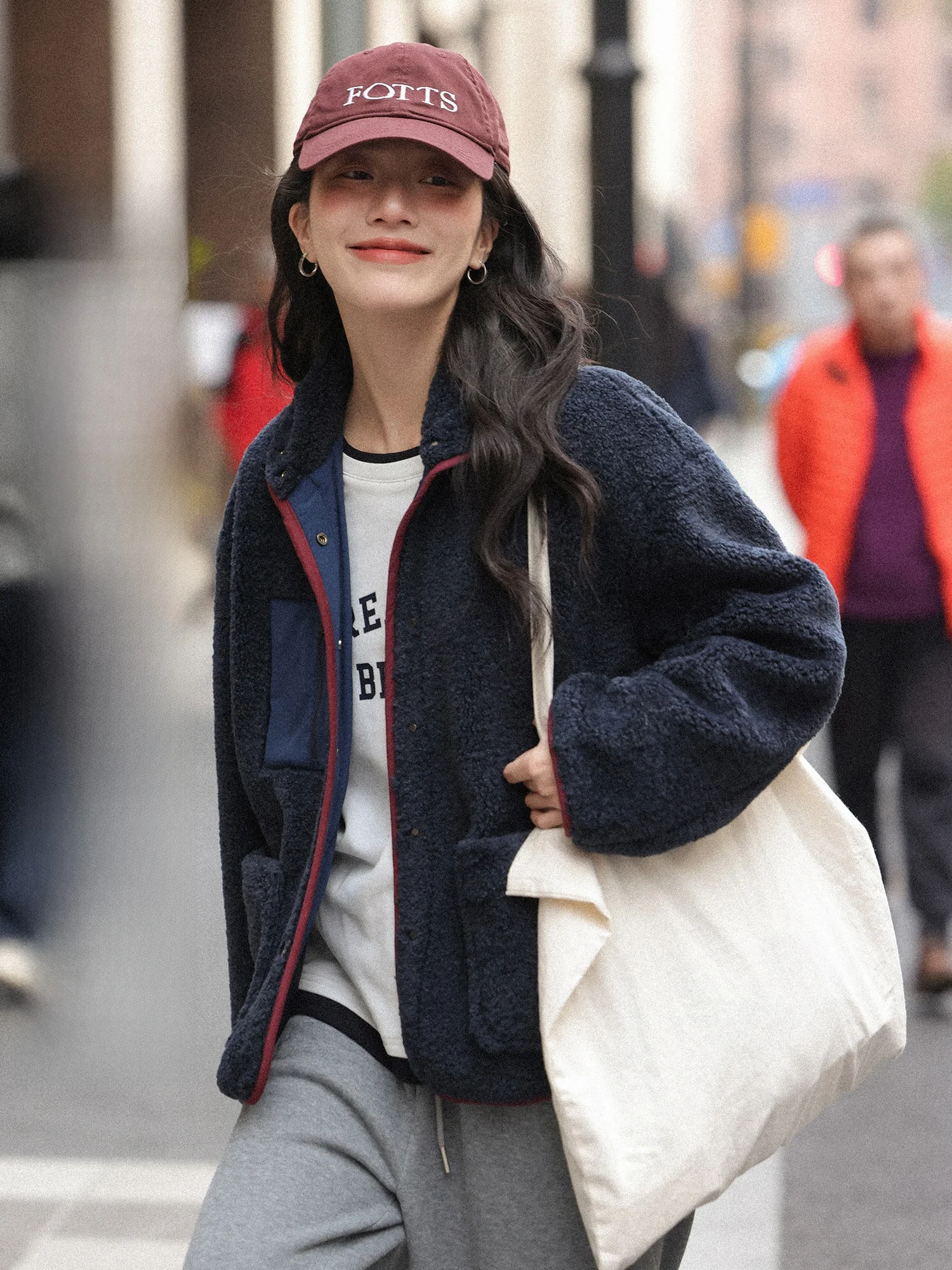 

Женское джинто из хутра ягненка, свободное цветное зимнее пальто, повседневное длинное пальто с воротником-стойкой, застежкой на пуговицы