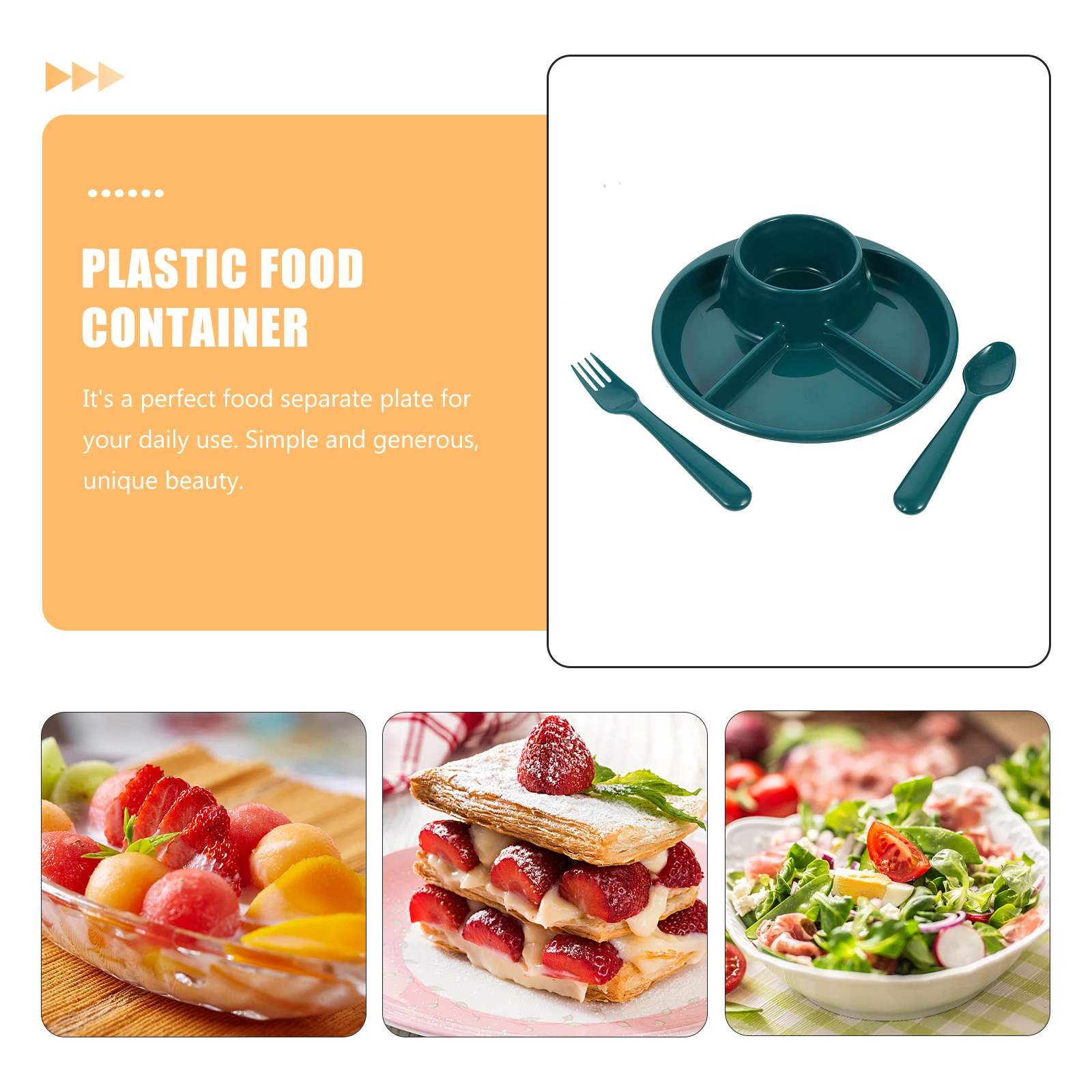 

Plastic Divided Plates Toddler Baby Food Container Reusable Dishwasher Safe Easy Clean Home Breakfast Plate Family Nutrition