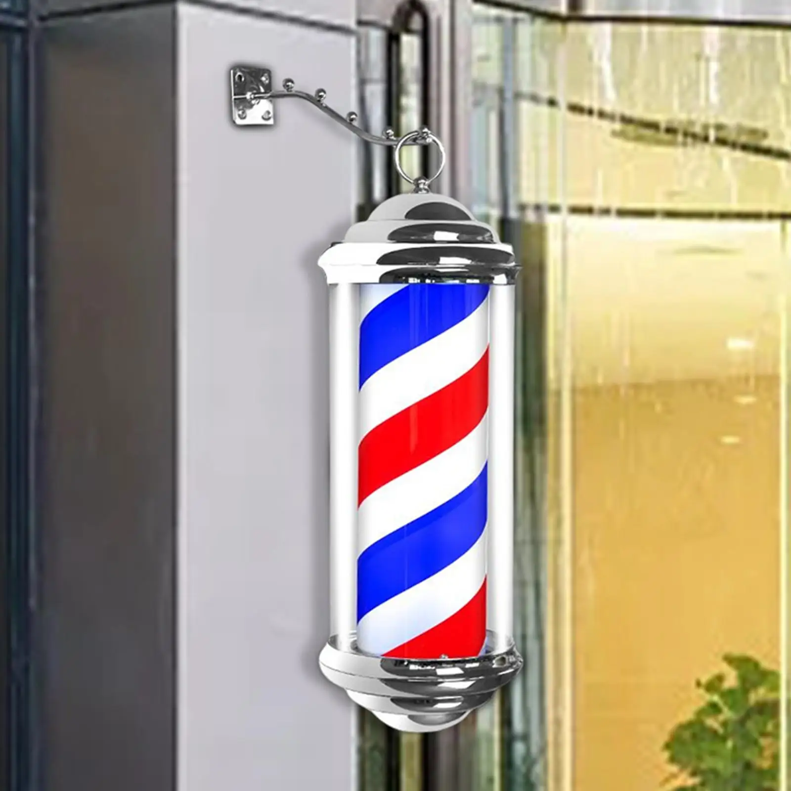 Barber Shop Sign Open Lighting Hair Salon Save Energy Rainproof Light Wall Mounted Rotating Pole LED Light For Outdoor Barber