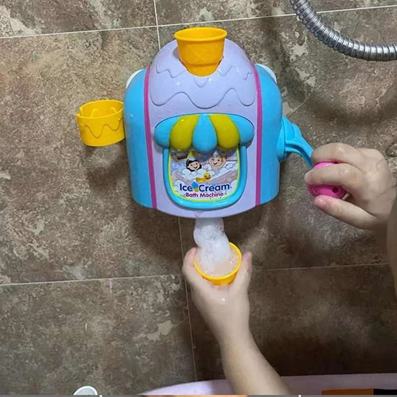 Ice Cream Bath ของเล่นเด็กโฟมเครื่องเล่นน้ํา Ice Cream Maker โฟมเล่นเครื่องดูดที่มีประสิทธิภาพ