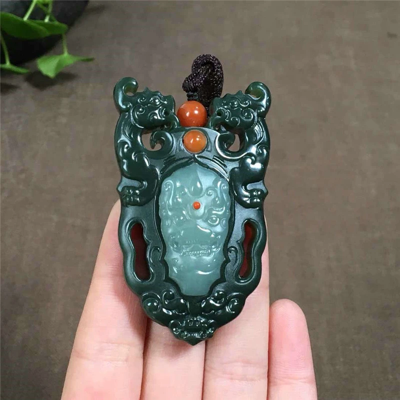 

Hetian Jade Fine Material Antique Beast Jade Pendant P0021