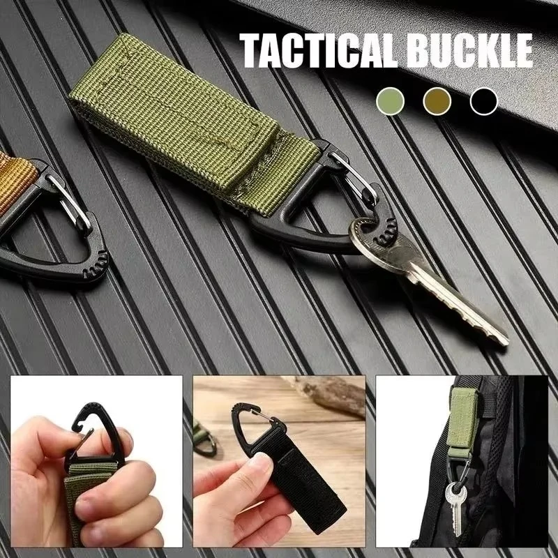 3/6/9/12 Stück Taktischer Schlüsselhaken Clip Klammer Schnalle Nylon-Gurtband Molle-Gürtel Karabiner Outdoor-Riemen Kletterzubehör