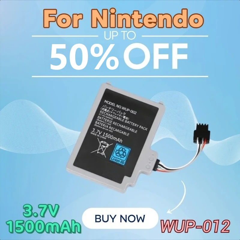 

3.7V 1500mAh WUP-012 Rechargeable Battery for Nintendo WiiU Pad Controller