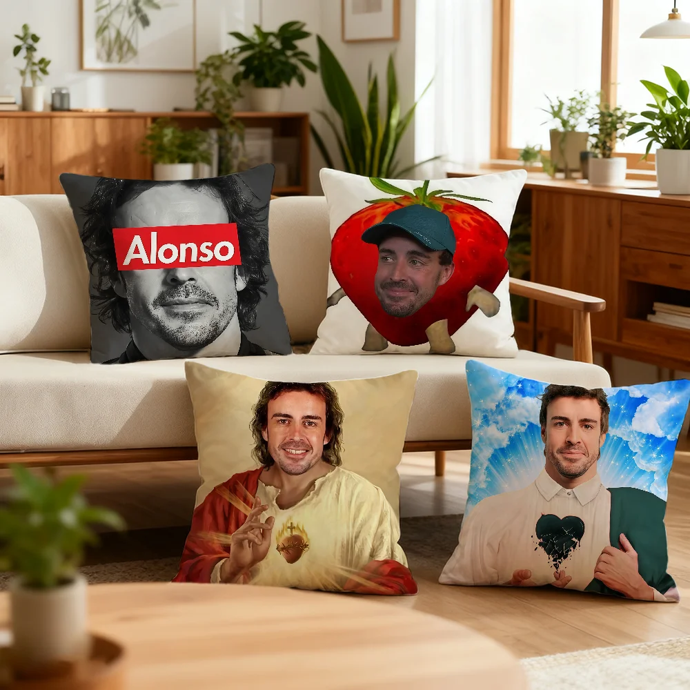 Funny Fernando A-Alonso Saint cushion cover Home Office Coffee Pillow Sofa Printing Decoration Room Shop Car Nordic Simplicity