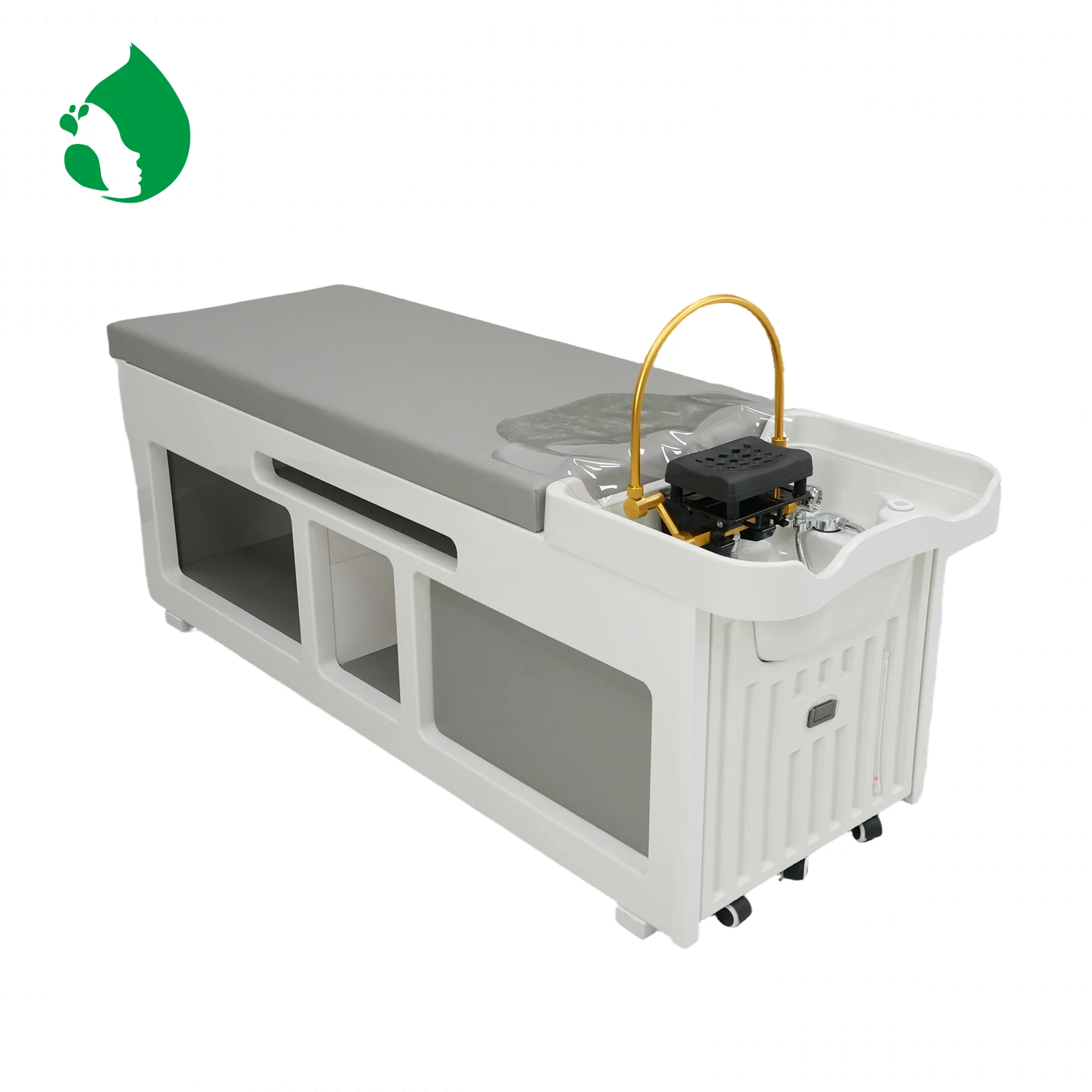 Newest Movable Head Spa Shampoo Bed for Beauty Salons & Barber Shops No Need to Connect with Water Pipe Head Spa Bed