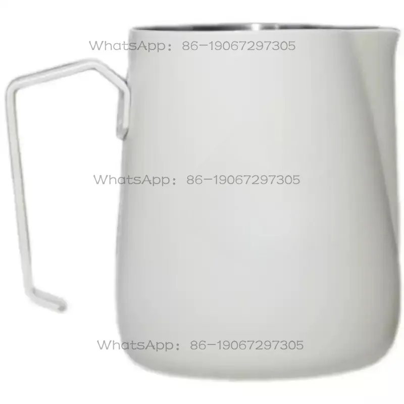 Professional coffee latte tank milk cup pointed mouth embossed latte stainless steel