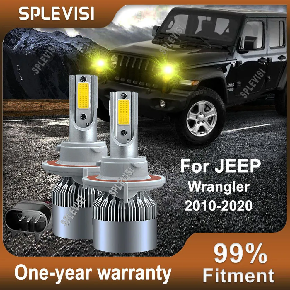 

Pack of 2 2024 H13 9008 Headlight Bulbs High and Low Beam 3000K For Jeep Wrangler 2010-2020 2011 2012 2013 2014 2015 2016 2017