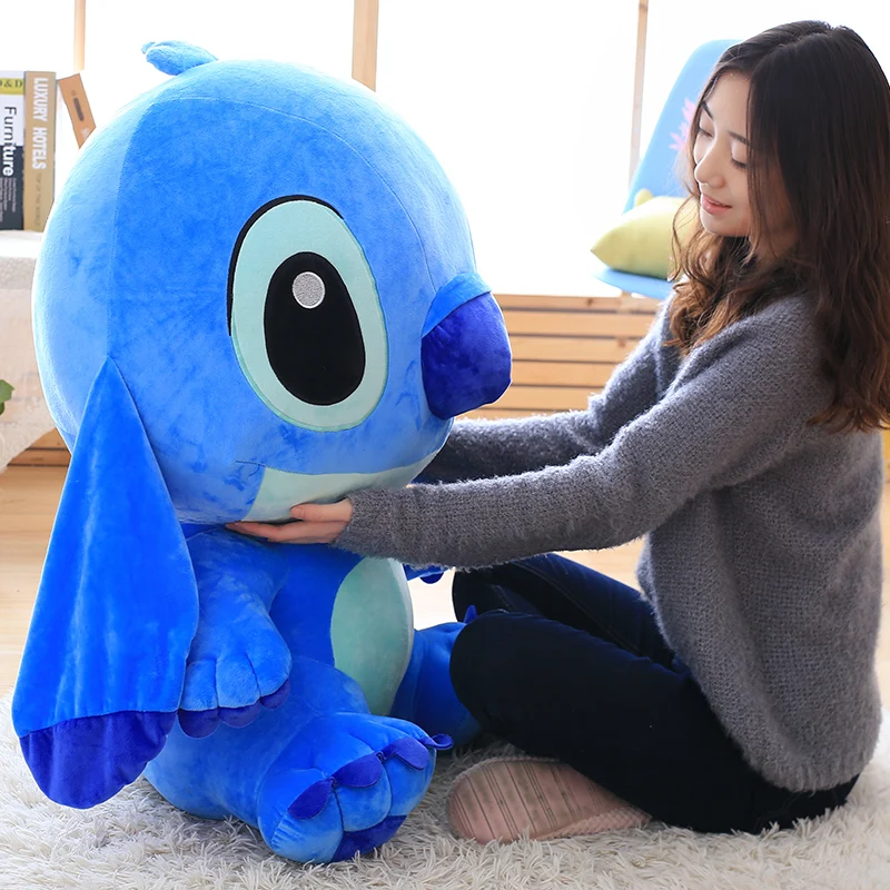 Big Size Disney Stitch peluche Kawaii Soft Blue Pink Elf Disney Stitch bambola di pezza Cartoon Anime Movie regalo di natale