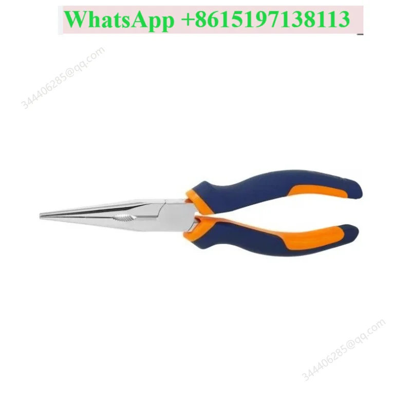 Two-color handle straight nose pliers chrome with handle sheath 713040 160/200mm