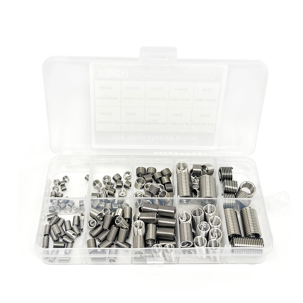 

150Pcs Wire Inserts Screws Sleeve, 304 Stainless Steel Helical Type Coiled Wire Screw Repair Sleeve for Automotive Repairs