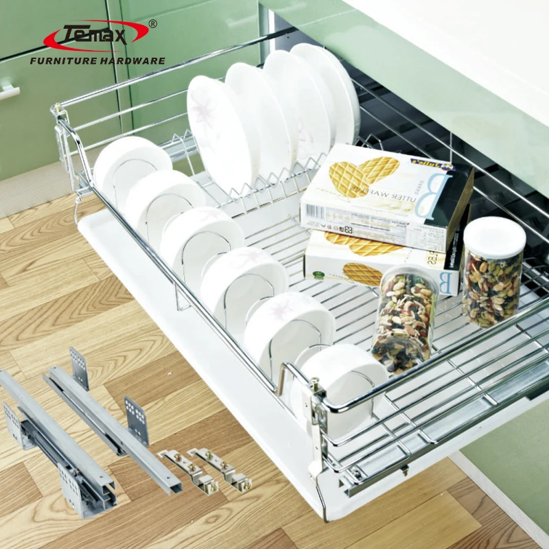 STLF  DL111Y New  Stainless Steel Kitchen Glide Silent Pull Out Basket for Furniture