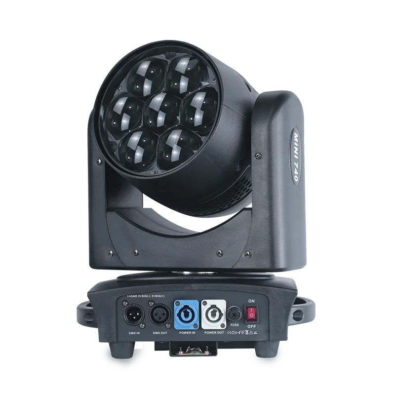7x40W Bee Eye Moving Head Color Light Perfect DJ Lights for Disco Concerts Bars Home Parties Birthdays Nightclubs with DMX512