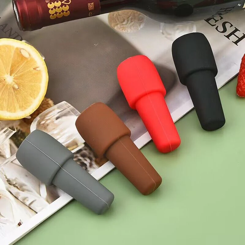 Silicone Wine Stoppers Beverage Bottle Sealer Reusable Sparkling Wine Bottle Stopper Keeping Wine Champagne Fresh Kitchen Tools