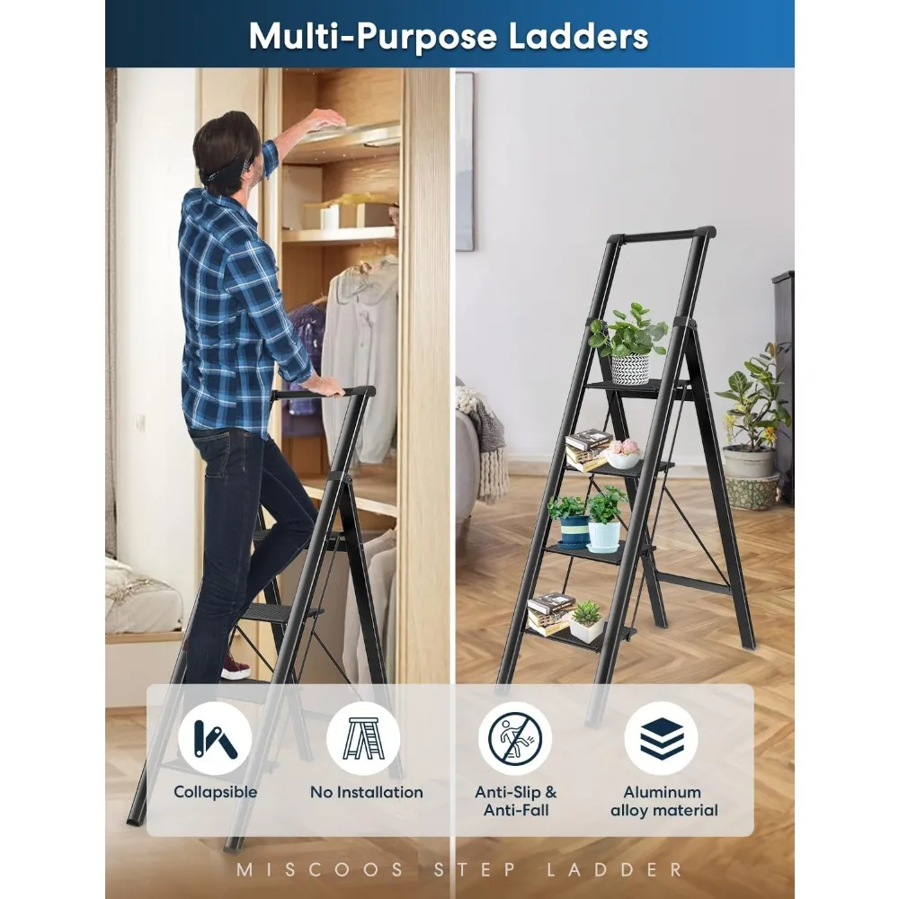 مقعد محمول قابل للطي - خفيف الوزن، مضاد للانزلاق، معالج واسع، سعة تحميل 330 رطل، استخدام متعدد الاستخدامات #4