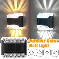 Led Solar Wall Lamp Waterproof Solar Powered Up And Down Garden Fence Light For Outdoor Garden Pathway Porch Yard Decor Lighting