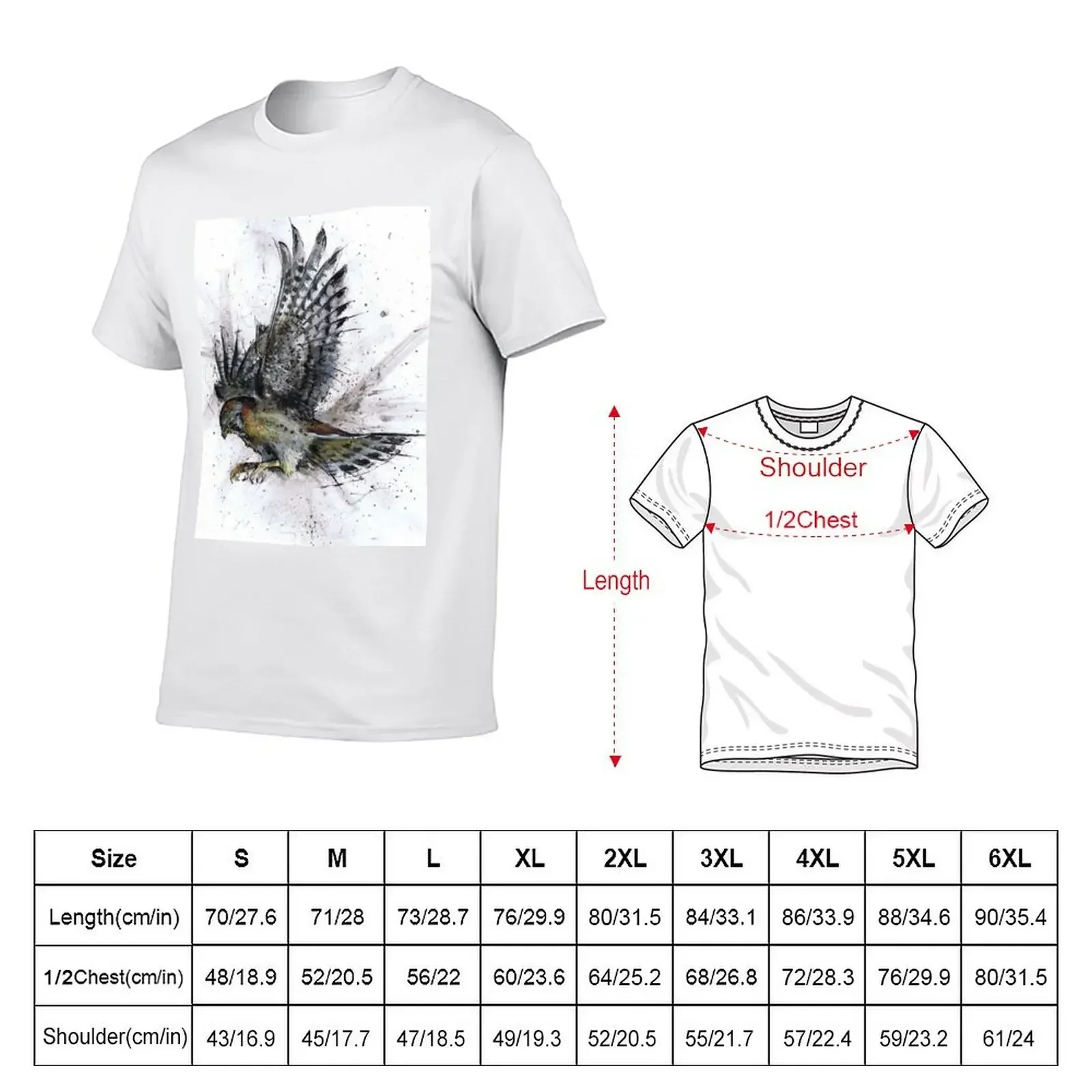 American kestrel Watercolor Illustration T-Shirt heavyweights plus size clothes animal prinfor boys korean fashion mens fashion