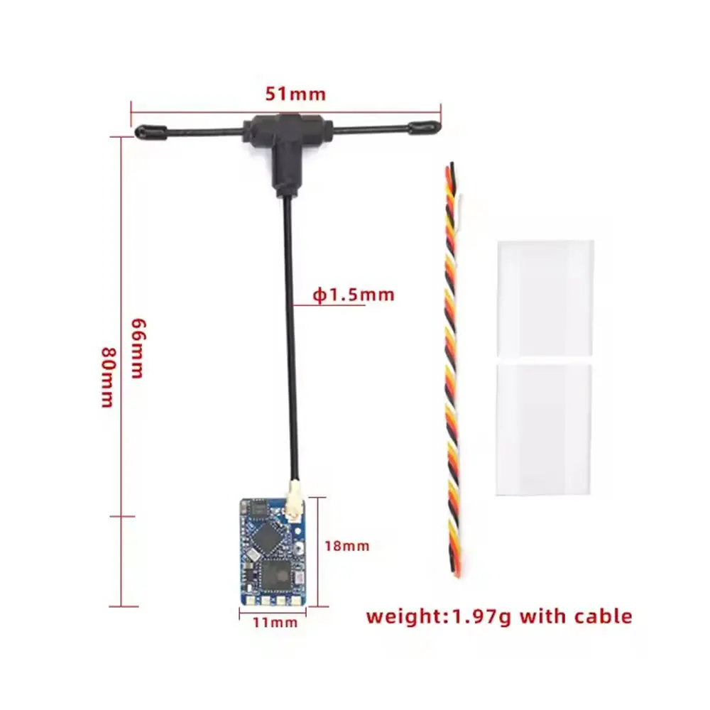 Odbiornik BAYCK ELRS 915MHz / 2.4GHz NANO ExpressLRS z anteną typu T, obsługa aktualizacji przez Wi-Fi, do dronów RC FPV