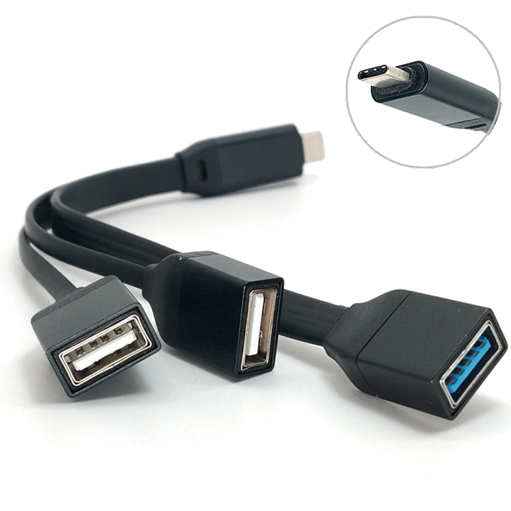 OTG hub mouse Apple Universal, adaptor kabel data tipe-c ke USB 1/3 untuk tablet seluler