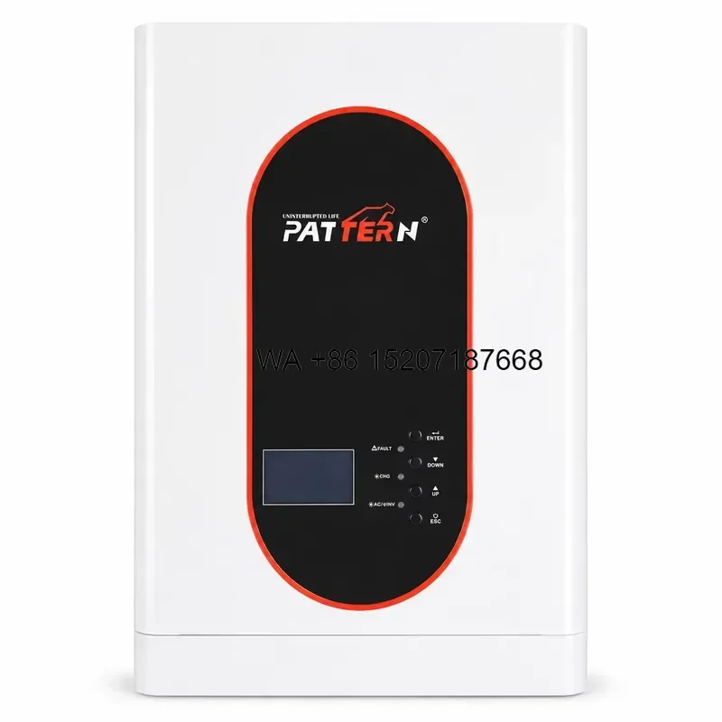 Wmwmnu for PATTERN 2.4KW 24V Pure Sine Wave Solar Hybrid Inverter Power Factor 1.0 Parallel 9pcs Smart BMS WiFi for Home
