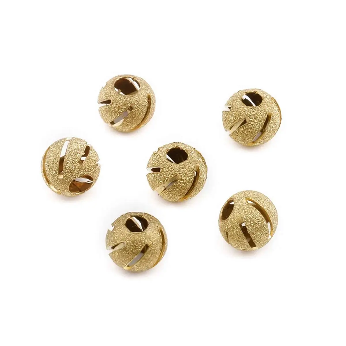 

100PCS Fashion Hollow Brass Round Spacer Beads 8mm DIY Bracelets Necklace Jewelry Crafts Accessories Handmade Supplies