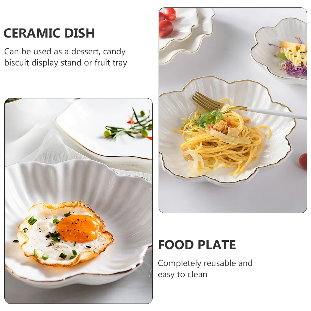 

1Pcs Ceramic Serving Tray Premium Food Plate for Dessert Fruit Display Home Kitchen Storage Dish Ideal Tableware for Parties