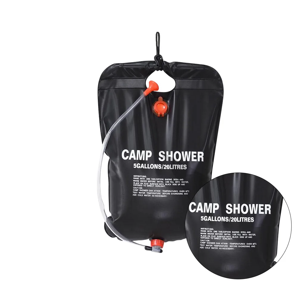 

2 Pcs Shower Bag 20L Portable Solar Camp Water Heater for Camping Travel Hiking Leak Proof Foldable Outdoor Tool