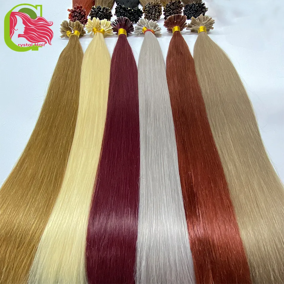 U Tip Human Hair Extensions 100% Really Hair Tape in Hair For Women Natural Straight 613 Golden Brown Color For Salon Quality