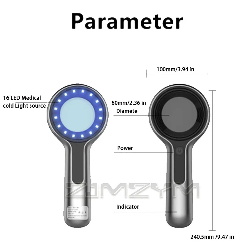 Woods Lamp Handheld Skin Detector Ultraviolet Skin Analyzer Rechargeable Device Beauty Care Medical Diagnostic Skin Analyzer
