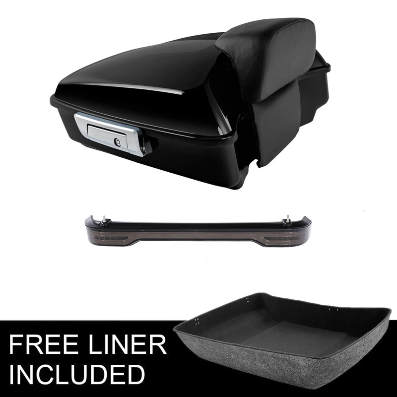 

Chopped Pack Trunk Backrest LED Tail Light Fit For Harley Tour Pak Road King Electra Street Glide 2014-2023