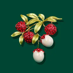 SKEDS Women Men Classic Exquisite Lichee Enamel Brooches Jewelry Fashion Casual Unisex Clothing Coat Fruit Badges Pins Gift