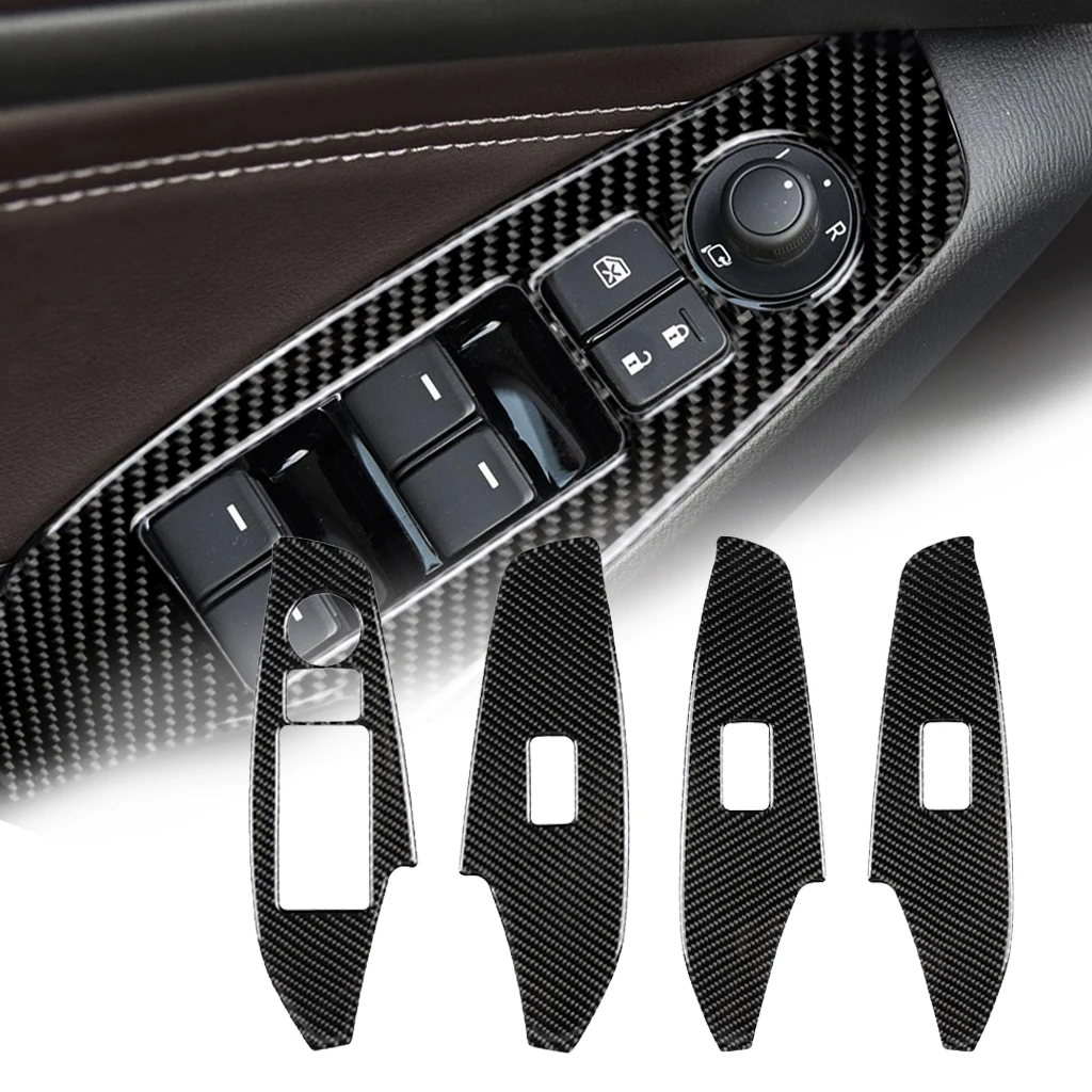 

Наклейка на панель переключателя автомобильного стеклоподъемника, наклейка из углеродного волокна для Mazda 3 Axela M3 2017 2018 2019, аксессуары для интерьера автомобиля