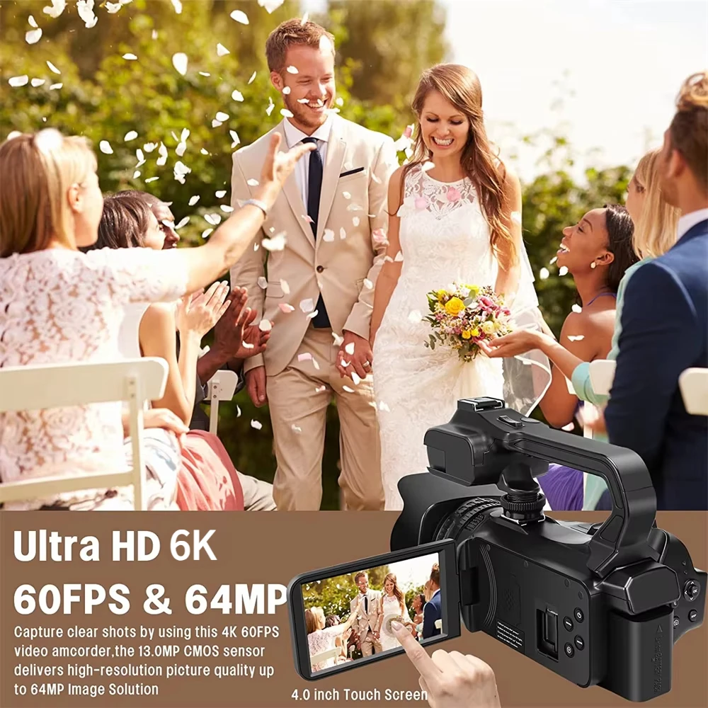 كاميرات فيديو احترافية 6K للتصوير الفوتوغرافي 64 ميجابكسل Ultra HD 18X كاميرا تكبير رقمية WIFI يوتيوب البث المباشر مسجل مدونة فيديو