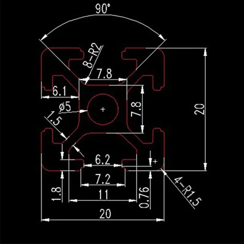 home.10 قطعة 2000 مللي متر T فتحة 2020 بثق الألومنيوم المعيار الأوروبي بأكسيد السكك الحديدية الخطية لأجزاء الطابعة ثلاثية الأبعاد وCNC لتقوم بها بنفسك الفضة (