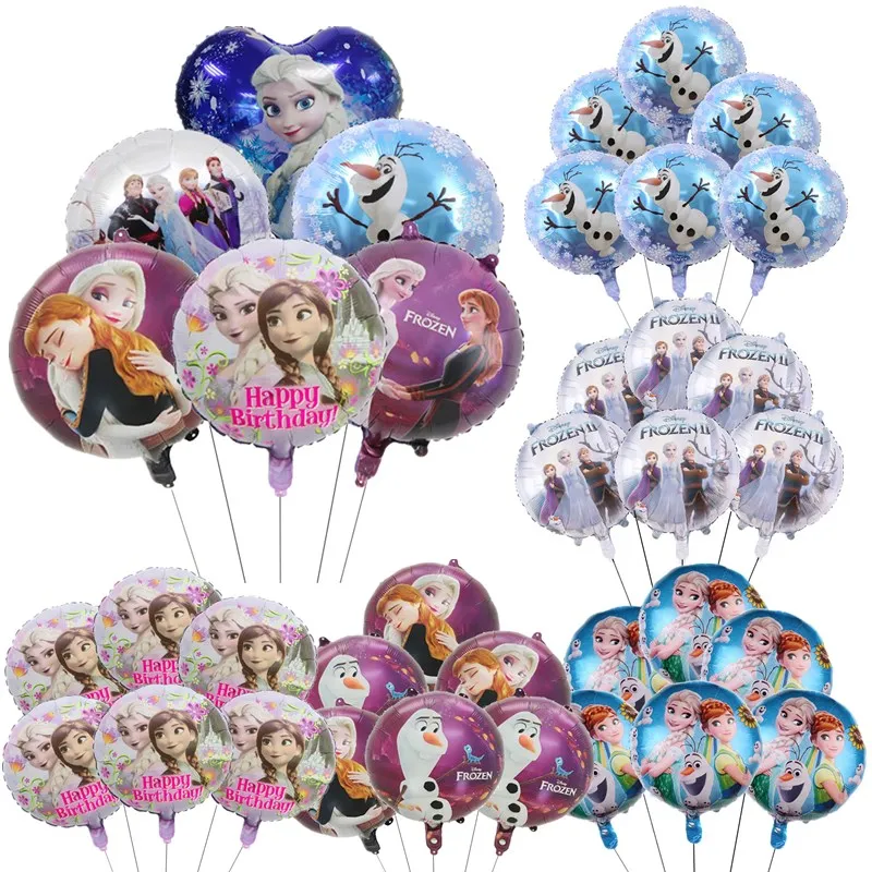 6pcs Frozen 18inch Foil Balloons Princess Anna Elsa Olaf Helium Globos Wedding Baby Shower Girl's Birthday DIY Party Decorations