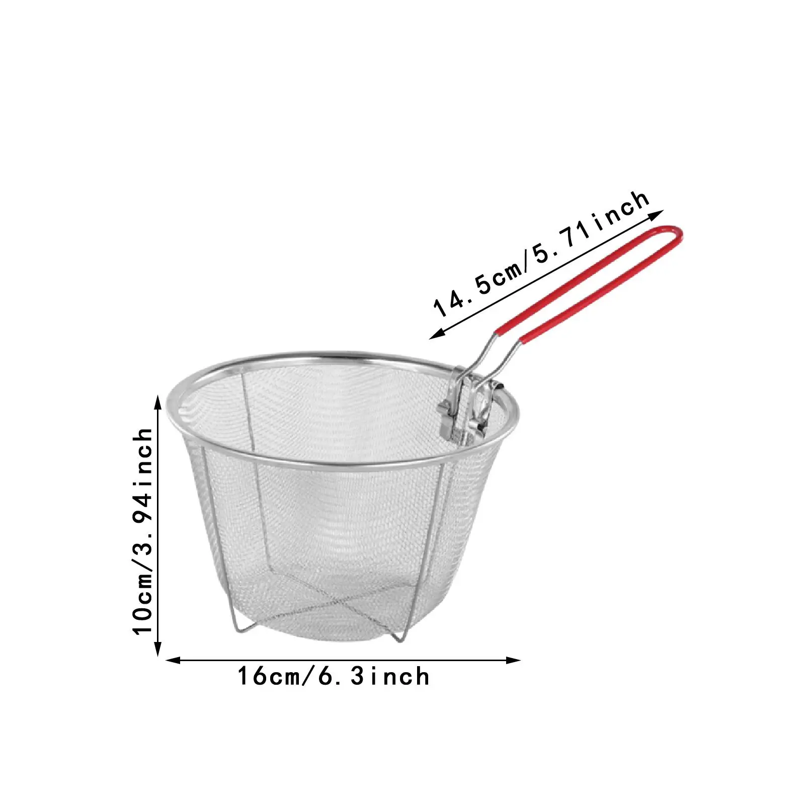 튀김 서빙 음식을 위한 스테인레스 스틸 딥 프라이 바구니 실용적인 가정용