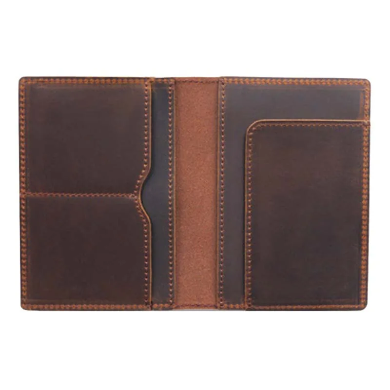 

100% Genuine Leather Mens Wallet Passport Holder Travel Wallet Passport Cover Card Wallet Organizer Passport Case