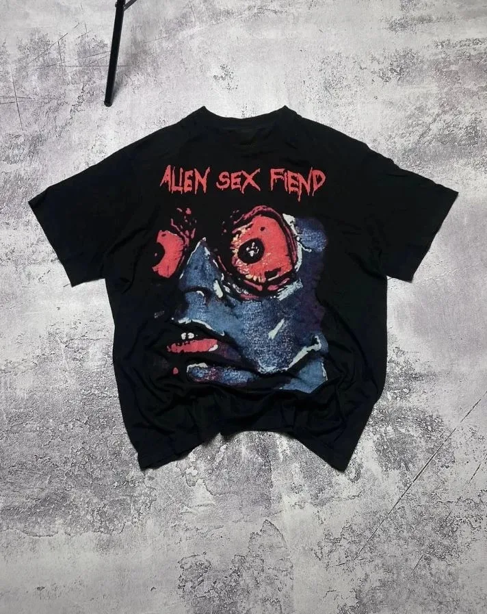 Vintage Alien Sex Fiend Band Heavy For Fans Black Shirt S to 5XL