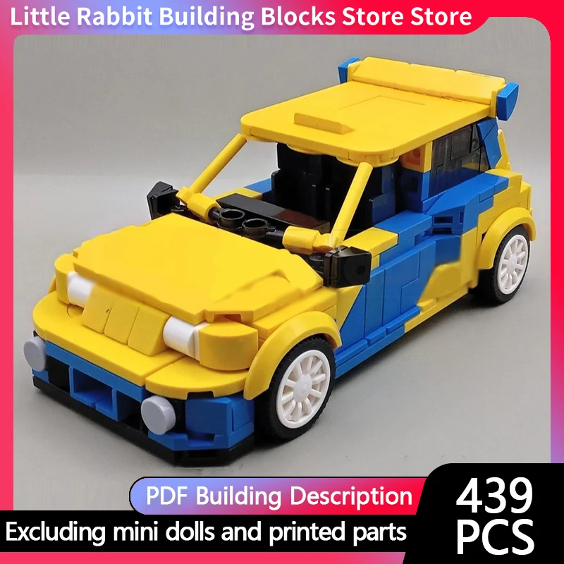 Speed Racing Car Model MOC Building Bricks Clio Maxi Rally Racing Modular Technology Children Holiday Gifts Assemble Toys Suit