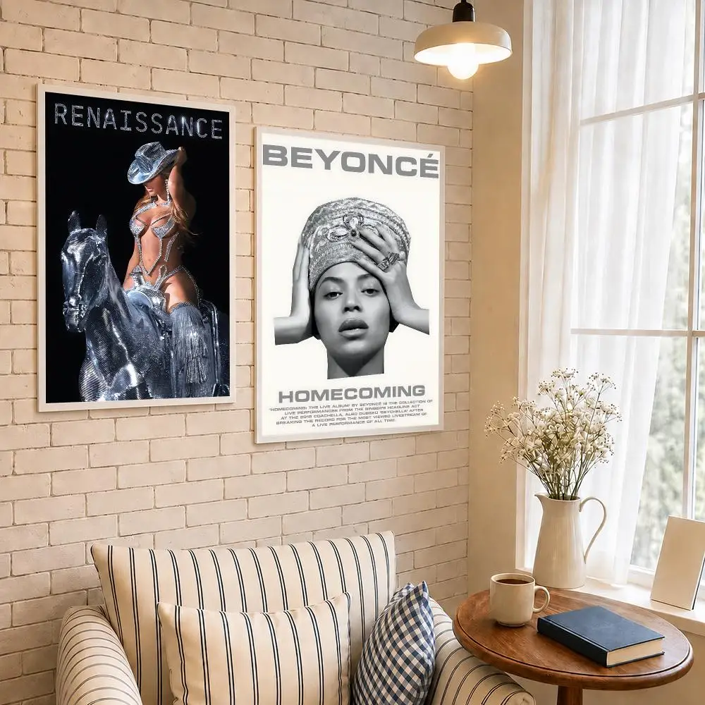 Singer B-Beyonce Poster PP Self-Adhesive Waterproof Wall Decor for Bedroom,Living Room,Dorm,Bar Aesthetic Decor Gift