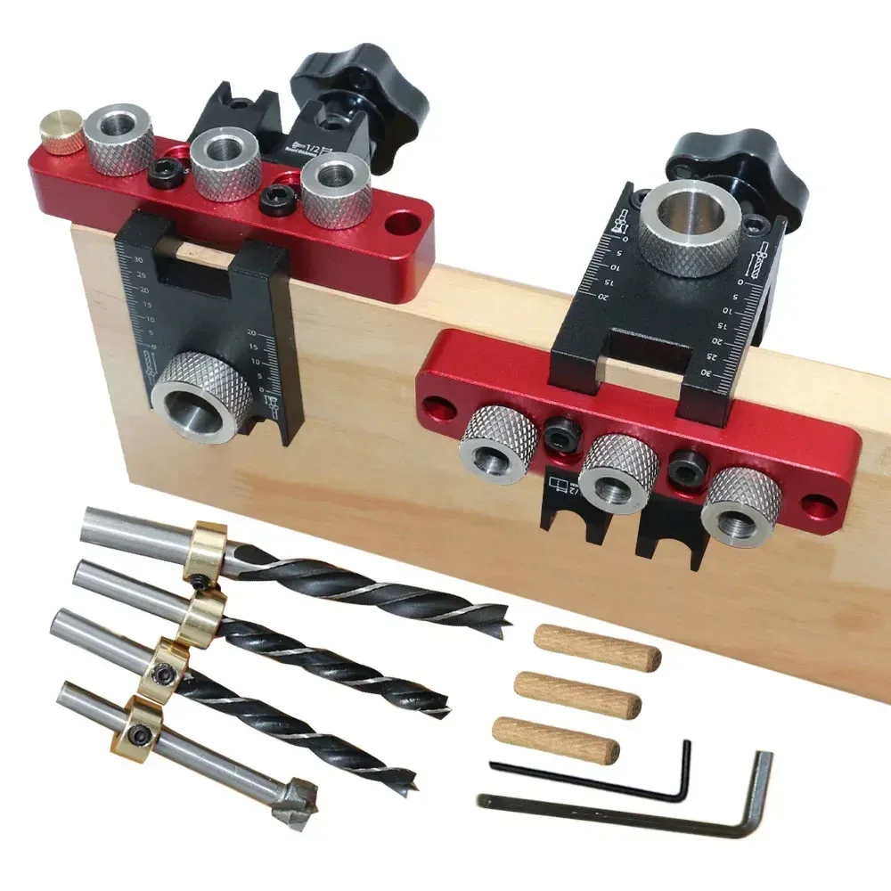 Pocket Hole Jig 3in1 Adjustable Doweling Drill GuideLocator Woodworking Tool