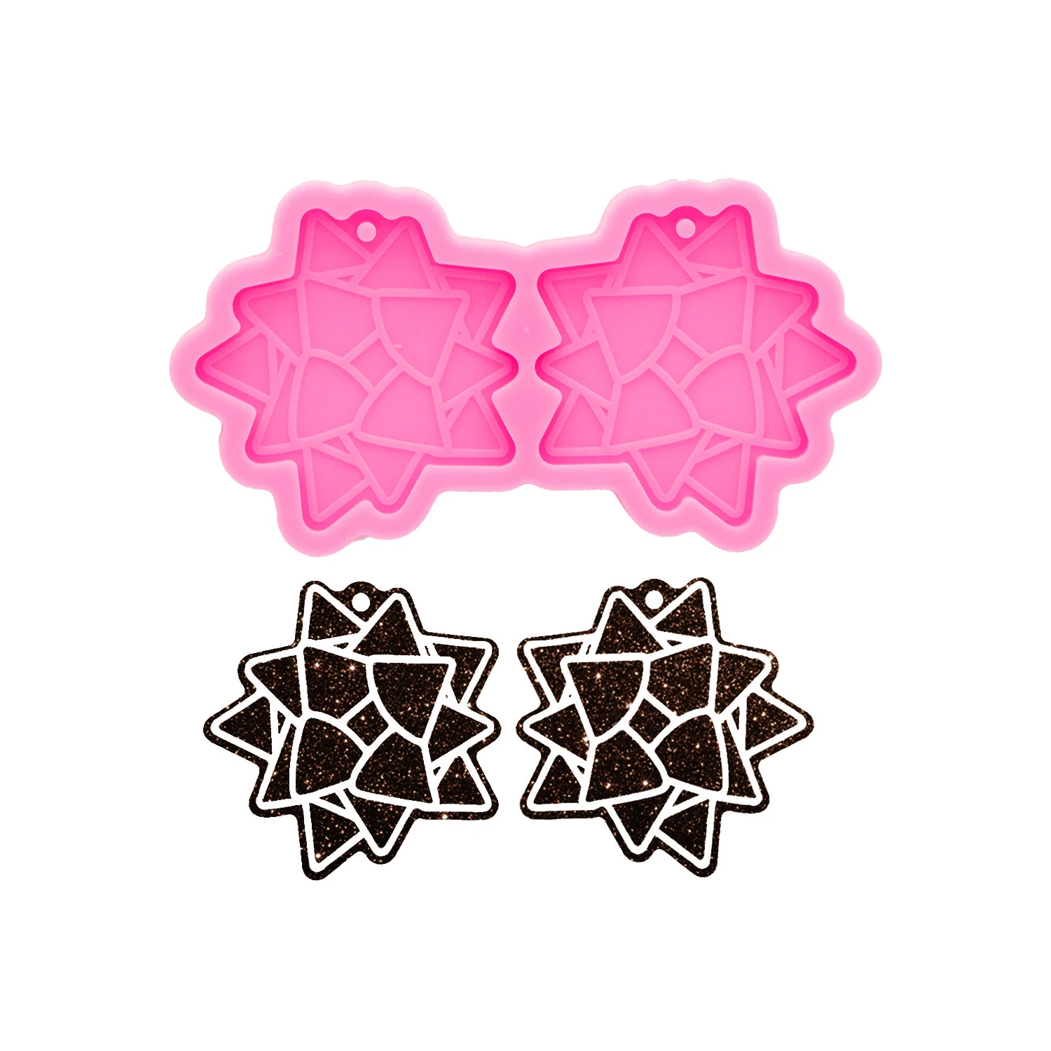 Leaf Earring Mold Cane Shape Silicone Mold for Epoxy Resin DIY Pendant Necklace Charm Jewelry Making Tool