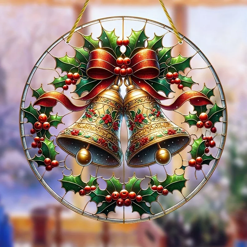 

Christmas bells, sun catchers, stained glass window pendants, office decorations, interior and exterior decorations, gifts