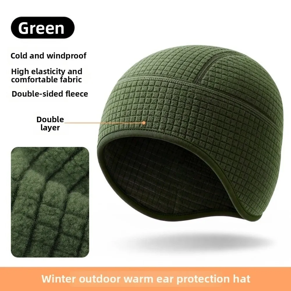 Double Layer Winter Beanie Fleece Lined Breathable Thermal Skull Cap Quick Dry Ear Coverage Ear Flap Beanie Running and Cycling