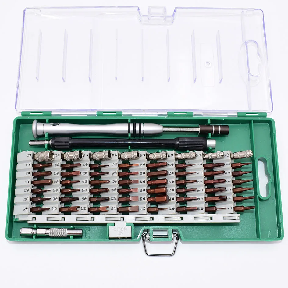 With Short Bit 60 in 1 Precision Magnetic Combination Screwdrivers Kit with Retail Package for Electronics Repair 60set/lot
