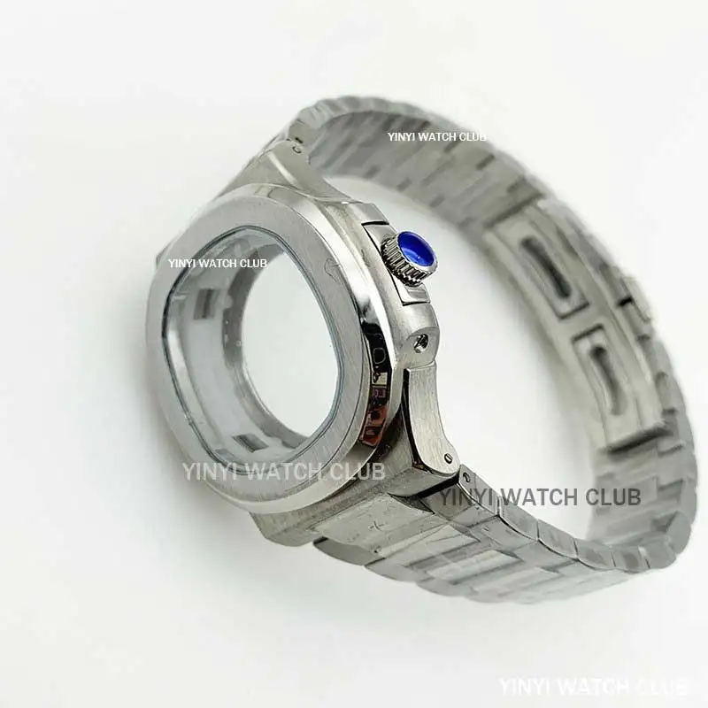 42mm silver case 316L stainless steel suitable for Miyota 8215 8200  Mingzhu dg2813 dg3804 ETA2836 Movements Nautilus Cases