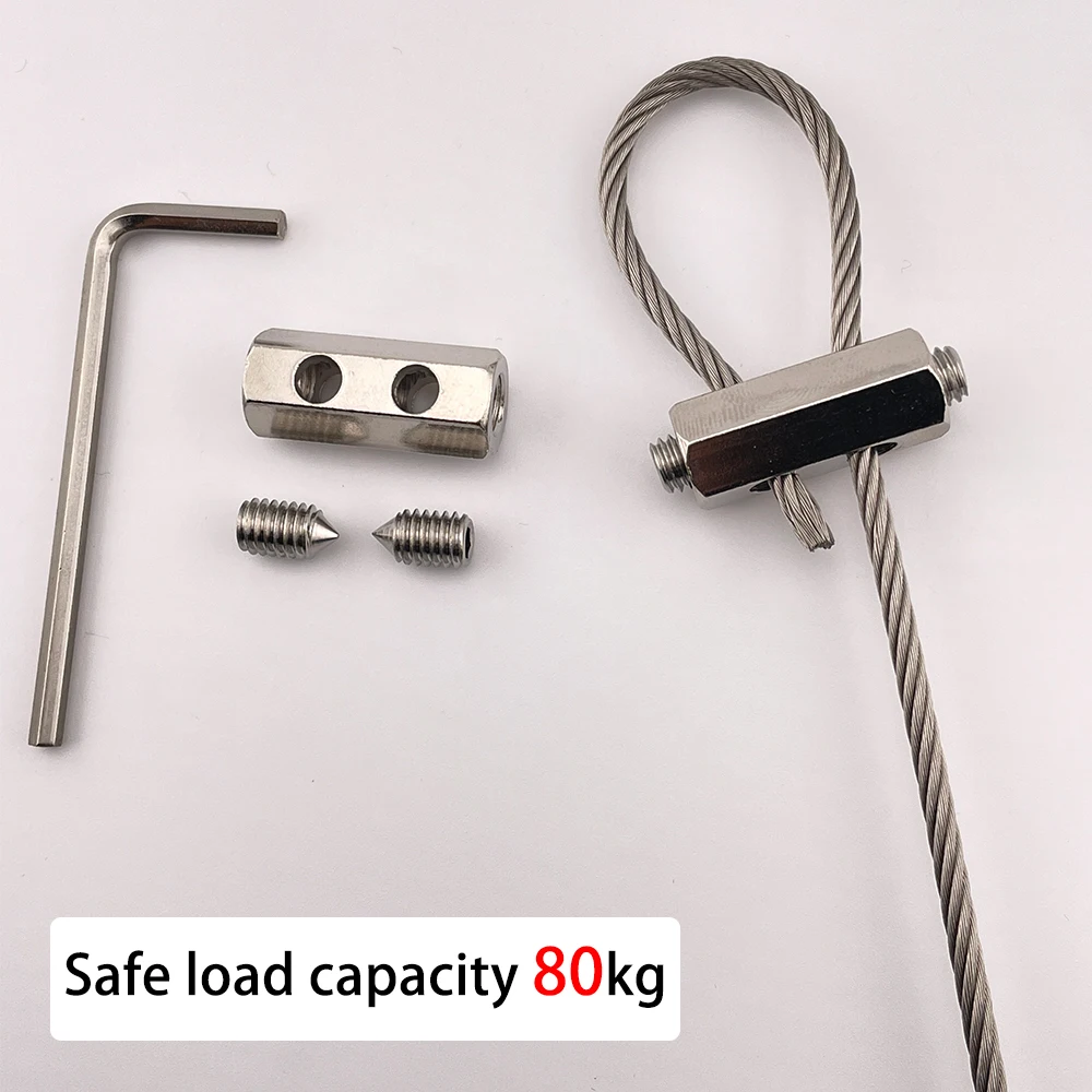 1-20PCS For 4mm Adjustable Heavy-Duty Fixture, Steel Wire Rope Clamp, Cable Clamp, Metal Clamp, Sling Fastener, Send Hex Wrench.