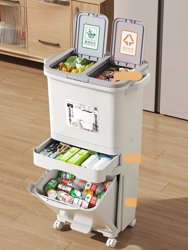 

Кухонный контейнер для мусора, большой двухслойный классический чехол, высокая модель, бытовой мусорный бак, японский Sle Cost Buet